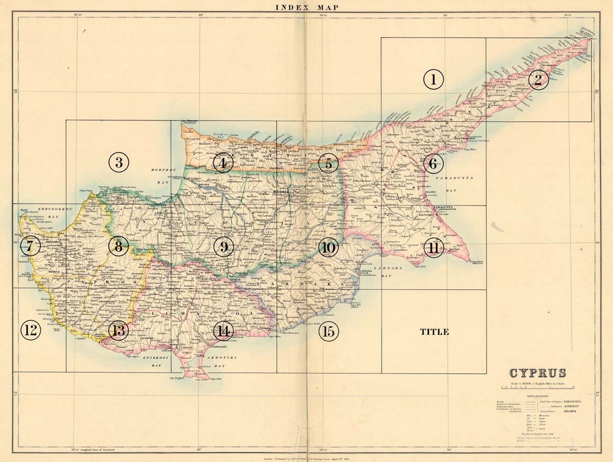 Χάρτης Κύπρου 1885